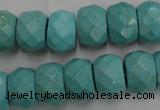 CWB455 15.5 inches 10*14mm faceted rondelle howlite turquoise beads