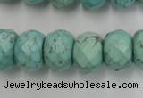 CWB457 15.5 inches 12*16mm faceted rondelle howlite turquoise beads