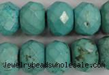 CWB459 15.5 inches 12*18mm faceted rondelle howlite turquoise beads