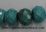 CWB460 15.5 inches 13*18mm faceted rondelle howlite turquoise beads