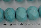 CWB462 15.5 inches 14*20mm faceted rondelle howlite turquoise beads