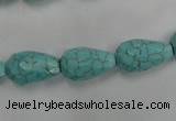 CWB471 15.5 inches 10*16mm faceted teardrop howlite turquoise beads