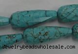 CWB472 15.5 inches 10*30mm faceted teardrop howlite turquoise beads