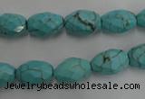 CWB481 15.5 inches 8*12mm faceted rice howlite turquoise beads