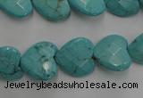 CWB493 15.5 inches 15*15mm faceted heart howlite turquoise beads