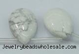 CWB54 20*30mm top-drilled teardrop natural white howlite gemstone beads