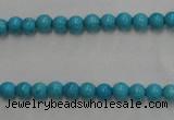 CWB552 15.5 inches 4mm round howlite turquoise beads wholesale