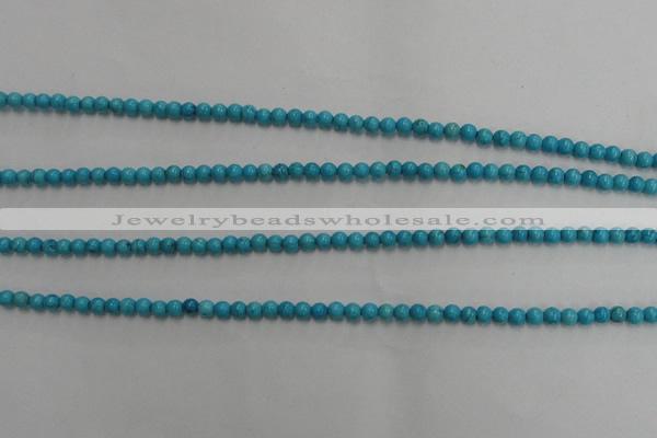 CWB552 15.5 inches 4mm round howlite turquoise beads wholesale