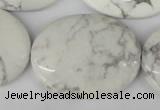 CWB60 15.5 inches 30*40mm oval natural white howlite beads wholesale