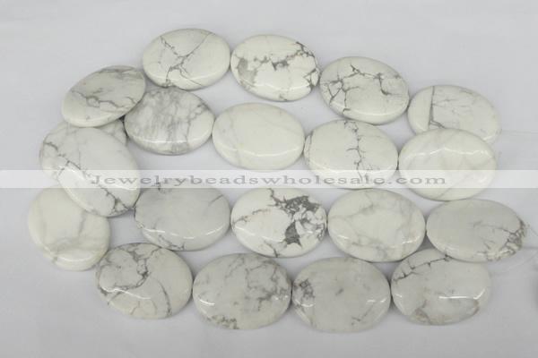 CWB60 15.5 inches 30*40mm oval natural white howlite beads wholesale