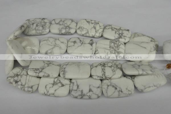 CWB61 15.5 inches 25*35mm rectangle natural white howlite beads