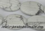 CWB68 15.5 inches 20*30mm carved oval natural white howlite beads