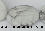 CWB70 15.5 inches 30*40mm carved oval natural white howlite beads