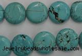 CWB704 15.5 inches 14mm flat round howlite turquoise beads