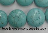 CWB710 15.5 inches 20mm flat round howlite turquoise beads