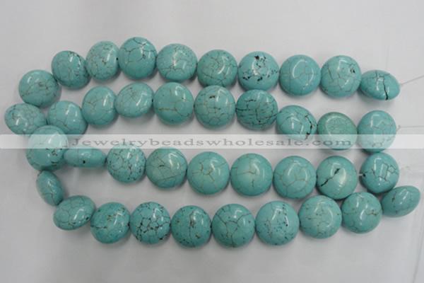 CWB710 15.5 inches 20mm flat round howlite turquoise beads