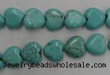 CWB714 15.5 inches 10*10mm heart howlite turquoise beads wholesale