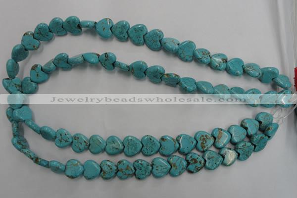 CWB715 15.5 inches 12*12mm heart howlite turquoise beads wholesale