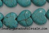 CWB718 15.5 inches 18*18mm heart howlite turquoise beads wholesale