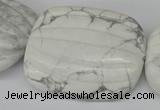 CWB72 15.5 inches 30*40mm carved rectangle natural white howlite beads