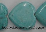 CWB720 15.5 inches 30*30mm heart howlite turquoise beads wholesale