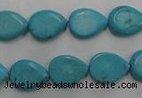 CWB722 15.5 inches 10*14mm flat teardrop howlite turquoise beads