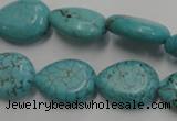 CWB724 15.5 inches 13*18mm flat teardrop howlite turquoise beads