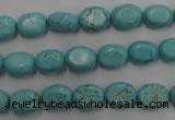 CWB730 15.5 inches 6*10mm oval howlite turquoise beads wholesale