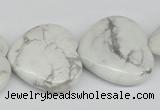 CWB76 15.5 inches 30*30mm heart natural white howlite beads