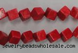 CWB761 15.5 inches 6*6mm cube howlite turquoise beads wholesale