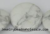 CWB78 15.5 inches 40mm flat round natural white howlite beads