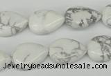 CWB80 15.5 inches 13*18mm flat teardrop natural white howlite beads