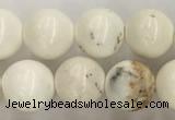 CWB802 15.5 inches 8mm round white howlite turquoise beads