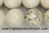 CWB804 15.5 inches 12mm round white howlite turquoise beads