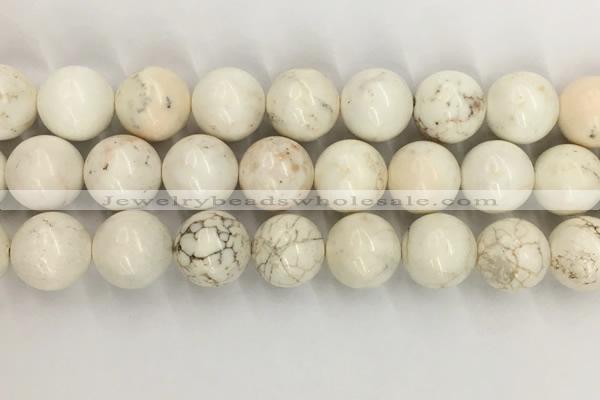 CWB807 15.5 inches 18mm round white howlite turquoise beads