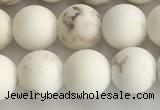 CWB813 15.5 inches 8mm round matte white howlite turquoise beads