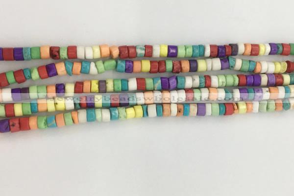 CWB829 15.5 inches 2*4mm tyre howlite turquoise beads wholesale