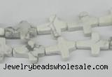 CWB88 15.5 inches 12*15mm cross natural white howlite beads