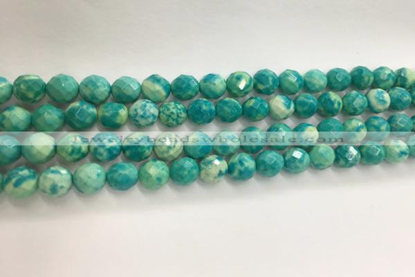 CWB880 15.5 inches 4mm faceted round howlite turquoise beads