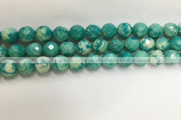 CWB882 15.5 inches 8mm round faceted howlite turquoise beads