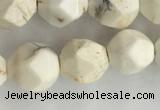 CWB886 15.5 inches 8mm faceted nuggets white howlite turquoise beads