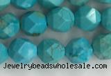 CWB889 15.5 inches 6mm faceted nuggets howlite turquoise beads