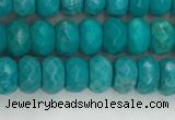 CWB902 15.5 inches 4*6mm faceted rondelle howlite turquoise beads