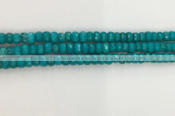 CWB903 15.5 inches 5*8mm faceted rondelle howlite turquoise beads