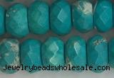 CWB905 15.5 inches 6*10mm faceted rondelle howlite turquoise beads