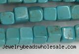 CWB909 15.5 inches 4*4mm cube howlite turquoise beads wholesale