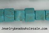 CWB910 15.5 inches 6*6mm cube howlite turquoise beads wholesale