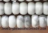 CWB917 15.5 inches 4*6mm rondelle white howlite turquoise beads