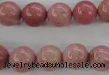 CWF14 15.5 inches 10mm round pink wooden fossil jasper beads