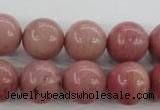 CWF17 15.5 inches 16mm round pink wooden fossil jasper beads wholesale